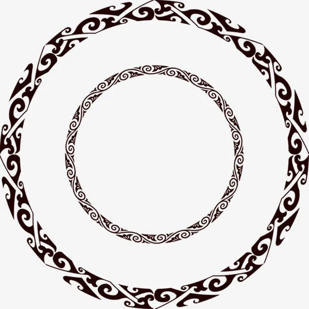 黑色花纹月饼包装免抠