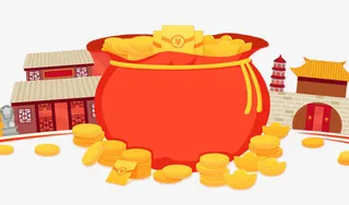 传统建筑福袋png免抠图免抠