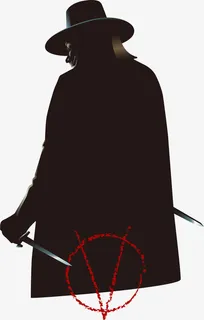 矢量戴礼帽神秘人免抠