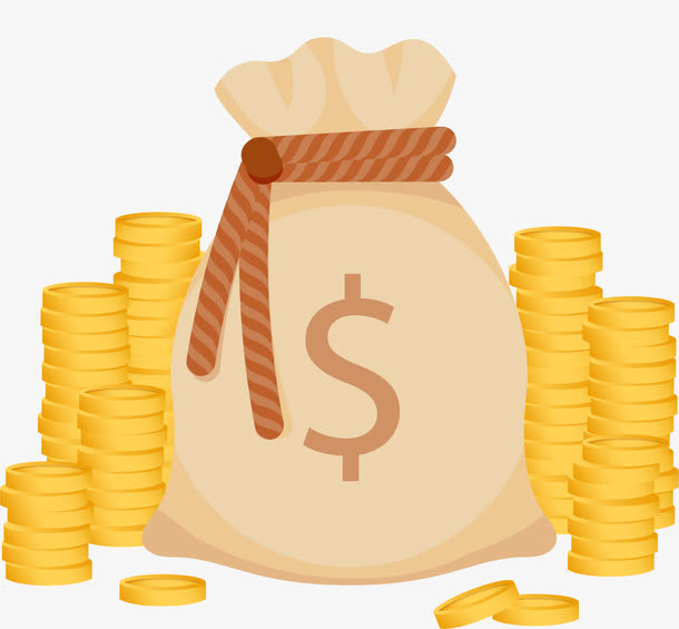 堆满了金币免抠手绘/卡通卡通元素