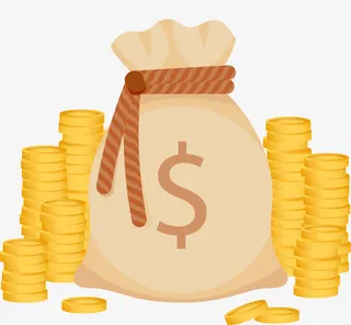 堆满了金币免抠手绘/卡通卡通元素