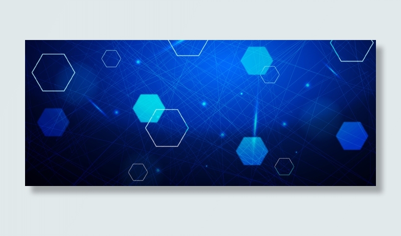 蓝色六边形装饰背景高清