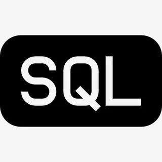 SQL文件的黑色圆角矩形界面符号图标免抠