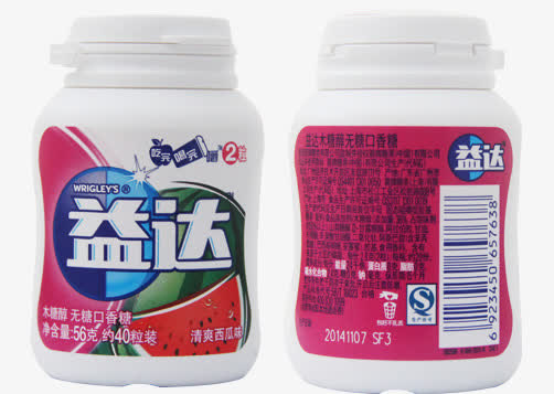 益达木糖醇清爽西瓜味免抠