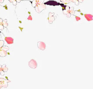 桃花花瓣手绘免抠
