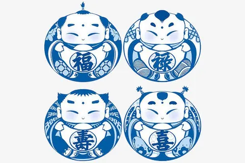 福禄寿喜娃娃免抠