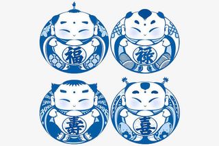 福禄寿喜娃娃免抠