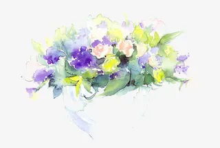 矢量水彩花朵免抠