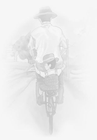 高清父亲节摄影感恩手绘亲子背影免抠