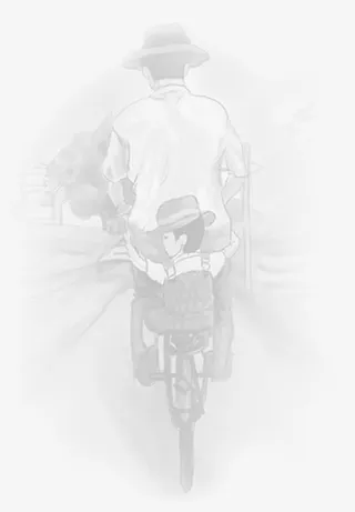 高清父亲节摄影感恩手绘亲子背影免抠