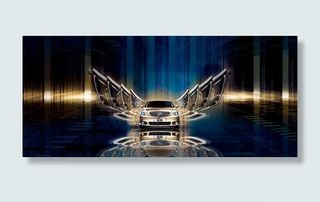 大气汽车海报炫酷动感光束舞台背景banner