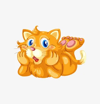 惊讶的小猫咪卡通图免抠