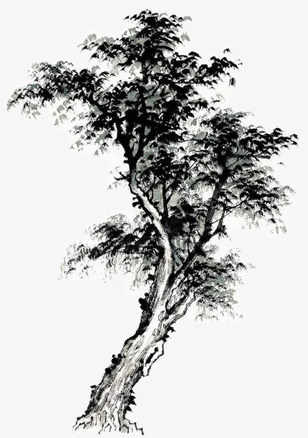 水墨大树免抠