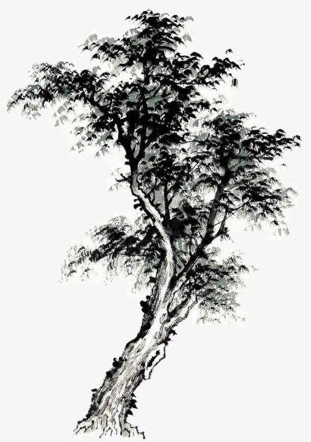 水墨大树免抠