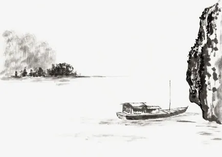 中国风水墨风景免抠