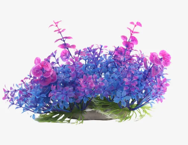 鱼缸仿真草红绿紫前景水草免抠