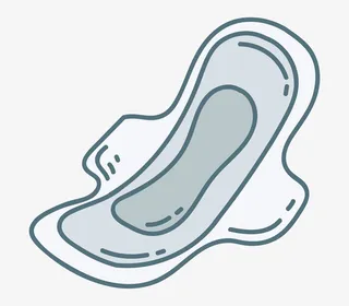 手绘卫生巾轮廓png免抠