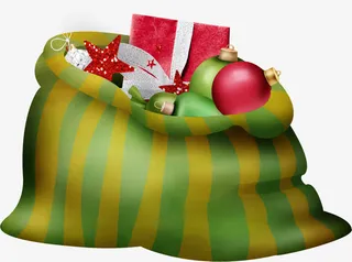 圣诞节礼品袋免抠