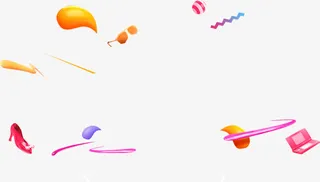 创意电商悬浮的形状元素免抠