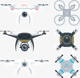 矢量手绘飞行器免抠