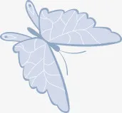手绘蓝色纹理蝴蝶装饰免抠