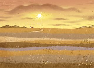 秋天的夕阳背景图片