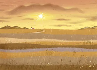 秋天的夕阳背景图片