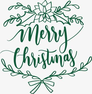 绿色花藤圣诞节免抠