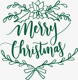 绿色花藤圣诞节免抠