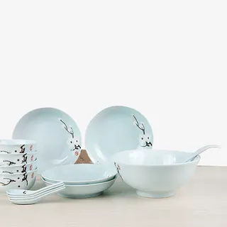 日系风格餐具系列免抠