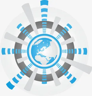 圆圈发散形状地球免抠
