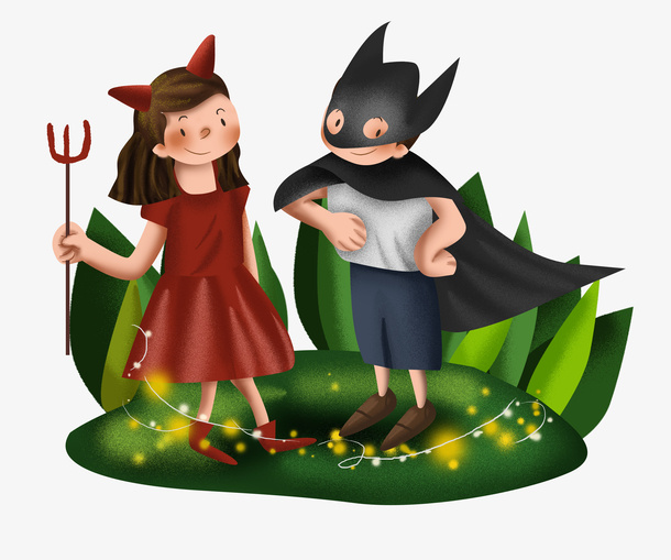 万圣节儿童表演戏剧元素免抠