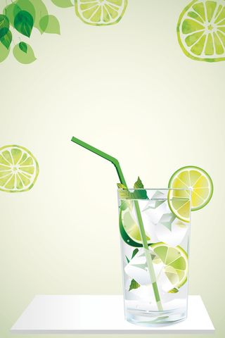 清新夏日柠檬汁海报背景素材高清