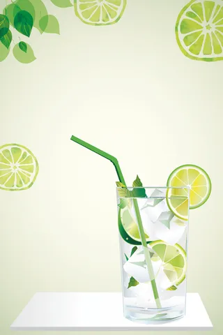 清新夏日柠檬汁海报背景素材高清