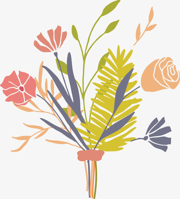 手绘花束免抠