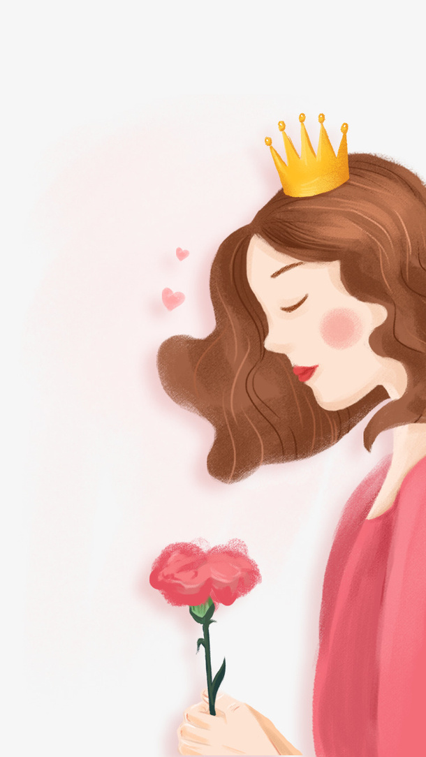 粉色简约女神节免抠节日妇女节元素