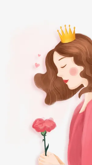 粉色简约女神节免抠节日妇女节元素