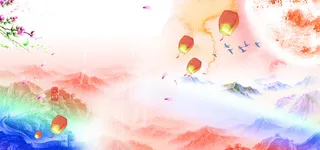 中国风中秋节国庆节背景高清