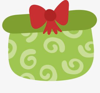 绿色花纹节日礼物免抠