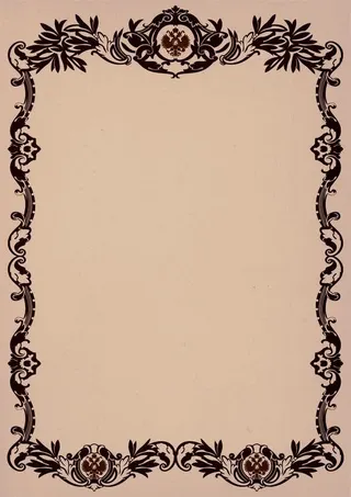 复古花纹边框免抠