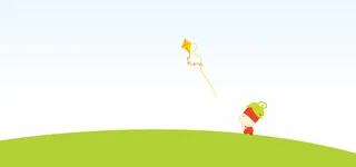 卡通可爱人物草地背景图高清