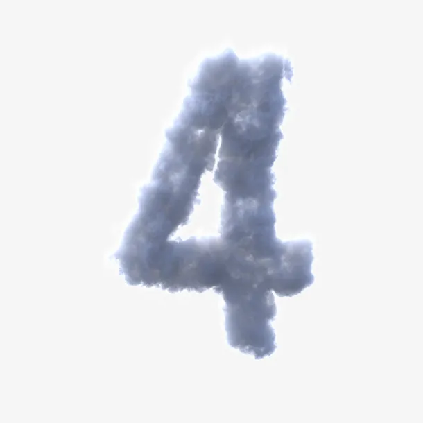 免扣元素云彩数字4免抠