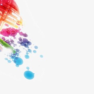 彩色水墨免费Png素材免抠