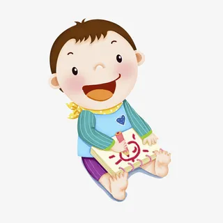 卡通画画的孩子PNG免抠