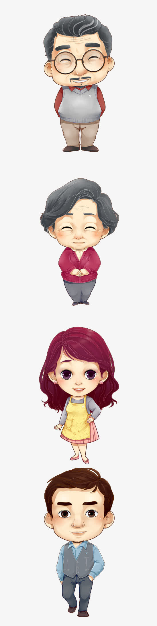 扁平化卡通形象素材免抠