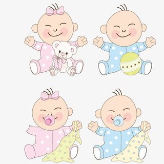 矢量双胞胎免抠