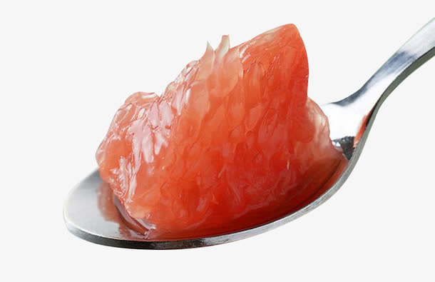 勺子里的蜜柚果肉免抠