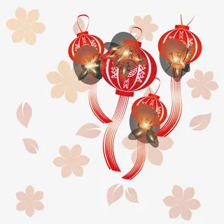 红色喜庆灯笼素材免抠