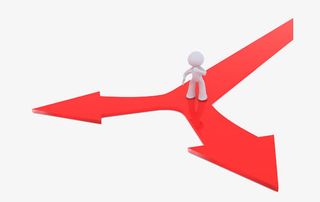 红色分叉箭头免抠