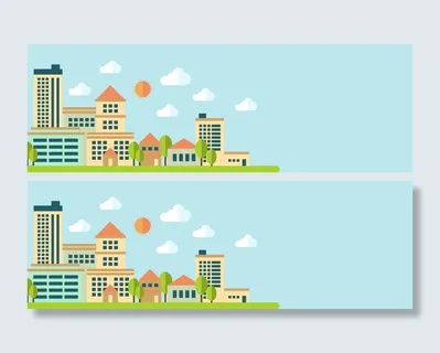 卡通建筑banner高清